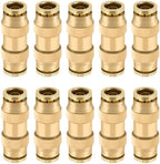 3/8" Straight Brass Union, DOT Approved Air Line Connector 10PCS by BOERAY
