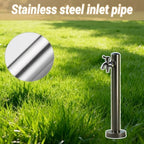 Garden Water Column Vertical Square 304 Stainless Steel with Double Faucet Antifreeze Freestanding Garden Hose Holder for Patio Backyard(Black E,High-end) - Image 5