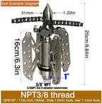 Sewer Jetter Nozzle Rotating Drain Cleaning Nozzle with Cutting Chains & Wing Blades, High Pressure Drain Jetting Nozzle for City Sewer Pipe Clog Removal，QP6197 115L/min 150bar NPT 3/8'' - Image 2