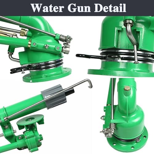 Farm Irrigation Sprinkler, 360° Impact Sprinkler with Replacement Nozzle & 1.2M Rack for Large-Area Watering, Flow Rate 21 to 107.9 m³/h - Image 3