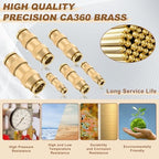 48PCS 6-Size Brass Dot Air Line Fitting Kit,1/8"-1/2" Straight Union - Image 3