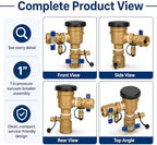 1" Pressure Vacuum Breaker Assembly – Bronze Body, Dual Shutoff Valves, Protective Top Cap, 1 in FNPT, Integrated Test Cocks – Durable Backflow Preventer for Irrigation & Lawn Systems - Image 6