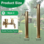 Antique Bronze Outdoor Water Column with Faucet Hose Stand, Stainless Steel Garden Tap Vertical Floor Mounted Hydrant Water Spigot for Irrigation Washing, 50/86cm(Bottom Inlet,86cm/33.7in,Style 2) - Image 2