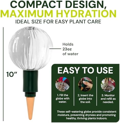 Blumat Glass Plant Self-Watering Globes - Automatic Houseplant Drip Waterer - Image 4