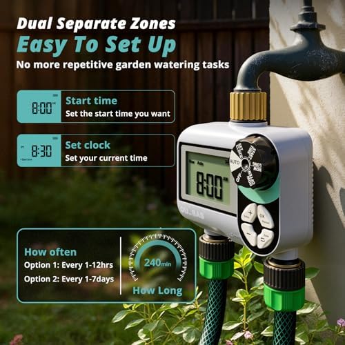 QUOBAS Brass Sprinkler Timer, Programmable Water Hose Timer for Garden Hose - Image 2