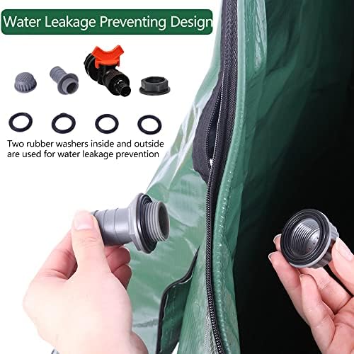 Collapsible Rain Barrel,Portable Water Storage Tank to Collect Rainwater,Rainwater Collection System Downspout,Water Storage Tank Catcher Container with Filter Spigot Overflow Kit (Green,66 Gallon) - Image 3