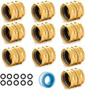 SIGURANTA Garden Hose Connector Adapter,3/4" GHT Double female Connectors, Brass Repair Fittings with Dual Swivel for female to female Adapter (10 Pack) by SIGURANTA