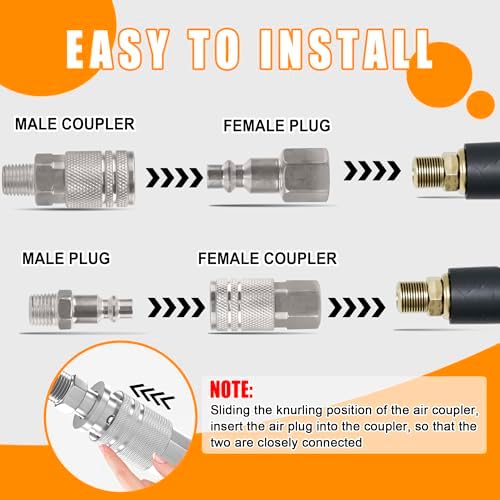 67Pcs Air Hose Coupler and Plug Kit,1/4 Inch NPT - Image 5