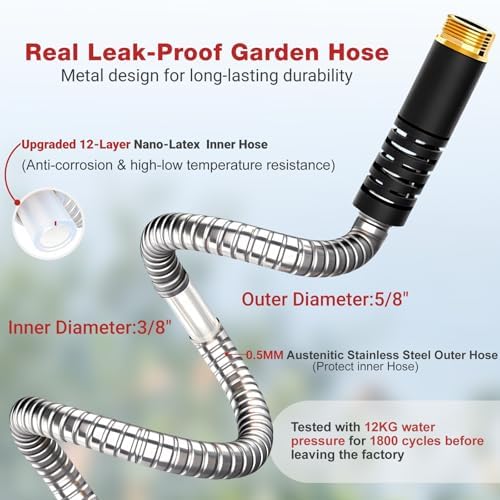 Lefree 25FT Metal Garden Hose with Upgraded Leak‑Proof Rubber Sleeve - Image 4
