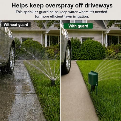 6 Pcs Sprinkler Splash Guard Green 10.62" Stakes Overspray Shield - Image 3