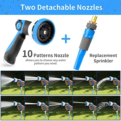 REDUCTUS Retractable Garden Hose Reel Wall Mount 1/2" x 100 ft + 6.5 ft Water Hose Reel for Outside with 10 Pattern Nozzle, Automatic Slow Rewind System/Lock Any Length/180°Swivel - Image 6