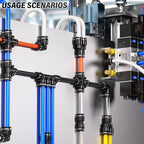TAILONZ PNEUMATIC 1/4"3/8"1/2"1/8" Black Push to Connect Fittings Air Hose Fittings,Threaded Connection Kits, Suitable for Nylon Tube PU Tube Air Tube and Other Connection Kits（Pack of 58） - Image 3
