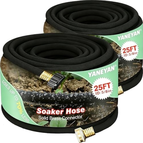 5/8" 25 FT*2 Pack Soaker Hose for Water Drip Irrigation for Lawn by Unknown