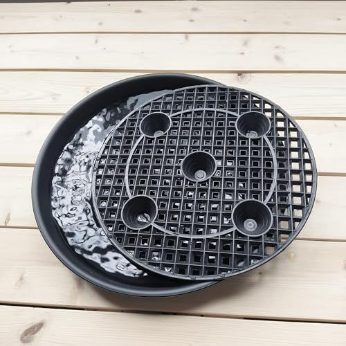 Plastic Plant Saucer Stand,2-Pack 18 19 inch, Elevated Plant Saucer Self-Watering Fabric Pot Base, Use Nonwoven Grow Bags, Plant Saucers Flower Pot Tray for Indoor-Outdoo and Grow Tents Greenhouses - Image 3