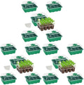 Bonviee 15-Pack Seed Starter Trays, Humidity Dome, Base, 12-Cell Tray, Green by BonvieeDirect