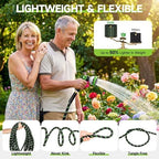 Garden Hose 100 ft Flexible Water Hose Non-Expanding Lightweight Kink-Free Hoses Durable Leak-Proof High Pressure Pipe with 3/4” Brass Fitting 10 Function Nozzle for Outdoor Yard Lawn Car Wash - Image 3