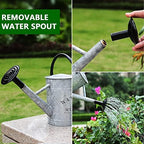 Garutom Galvanized Watering Can for Outdoor Indoor Plants, 1 Gallon Decorative Countryside Style Water Can with Removable Spout, Perfect Metal Watering Can for Indoor Plants and Garden Flower - Image 6