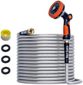 Rosy Earth 75ft Stainless Steel Garden Hose, Heavy Duty Metal Water Hose by RosyEarth