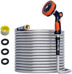 Rosy Earth 75ft Stainless Steel Garden Hose, Heavy Duty Metal Water Hose by RosyEarth