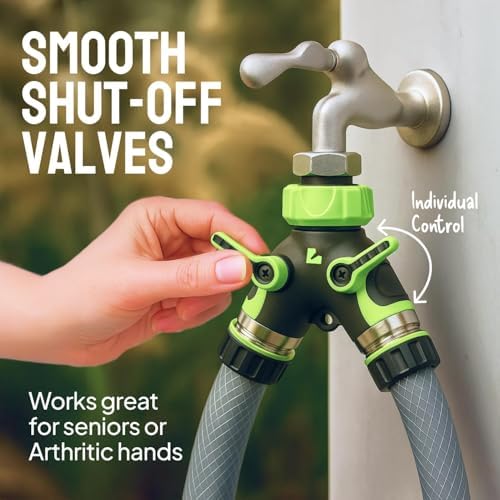 Garden Hose Splitter 2 Way Heavy Duty - Leakproof Full Metal Body Faucet Spigot Splitter (2 pack) - Image 7