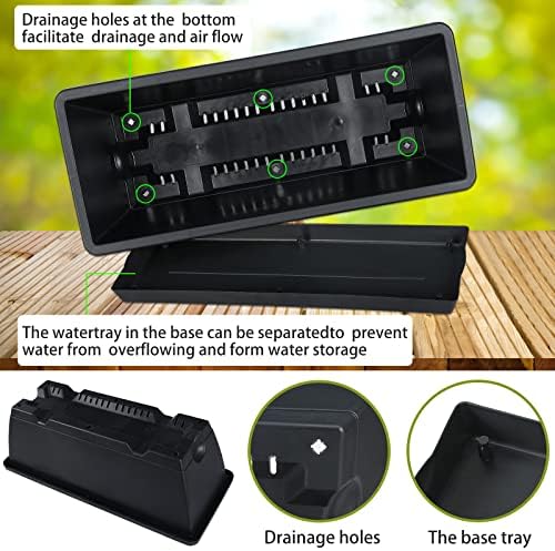 Window Box Planter,10Pack Plastic Vegetable Flower Planters Boxes - Image 3