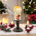 Christmas Snow Globe Candle, Battery Powered with Timer, Christmas Flameless Candles Lantern with Santa Claus for Home Decoration Festival Gift, Snow Globe Candle Light for Christmas Decorations by LLIBTYT