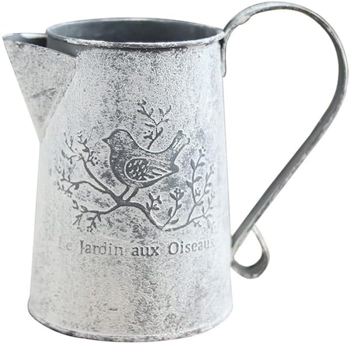 Vintage Garden Home Iron Sheet Craft Holder Vases Decoration Barrel Watering Can Flower Bucket Pastoral(E) by Unknown