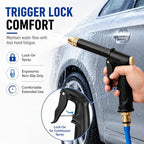 2026 New Multifunctional Car Wash Tool,High Pressure Hose Nozzle for Garden Hose,Metal Power Washer Wand with 360° Adjustable Spray,Brass Connector Trigger Lock for Car Washing (1set+49FT(15m) Hose) - Image 4