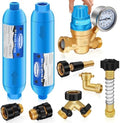 Boltigen RV Water Pressure Regulator Kit, RV Fresh Water Hose Kit with Inline Water Filter, Brass Elbow, Hose Splitter, Hose Quick Connects, Flexible Connector, 3/4'' GHT Leak Repair Kit for RV Camper by Boltigen