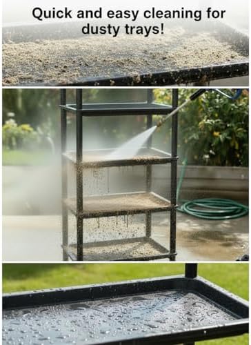 RooTrimmer 5-Tier Seed Starter Trays, Plant Stand, with Bottom-Watering Design– Reinforced Thickened Shelf for Small Pots, Balcony/Indoor Seed Starting & Greenhouse, Black - Image 6