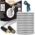 Unywarse Garden Hose 100FT Metal Water Hose with 10 Function Nozzle No-Kink by Unywarse