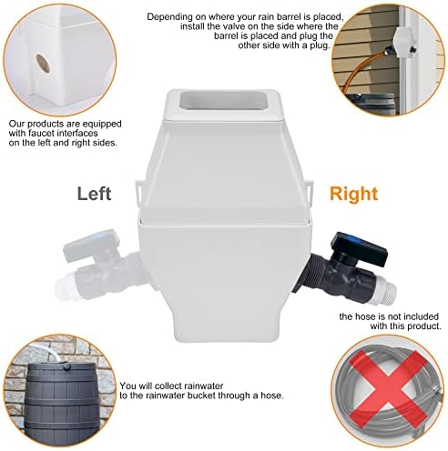 Rain Barrel Diverter, RainWater Collection System Fits for 2x3 or 3x4 Inch Downspout Diverter Colander, Tintsabo Upgrade Rain Barrel Diverter Kit with Filtration and PVC Spigot, White - Image 6
