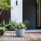 Kante Accent Round Bowl Blue Gray Concrete Planter 14" Dia, Outdoor - Image 5
