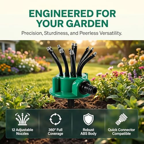 360° Coverage Precision Garden Irrigation Sprinkler, Multiple Sprinklers on One Hose, Multi Directional Lawn Sprinkler for Yard & Roof Cooling Wateringgarden Sprinkler (10) - Image 6
