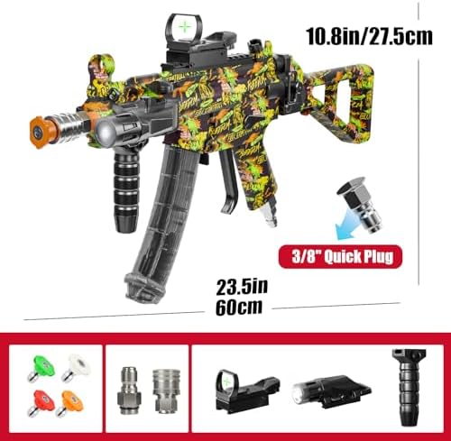 MP5 Model Pressure Washer Gun with Swivel & 4 Nozzles, 3600 PSI High Pressure Spray Gun with 3/8" Quick Connect Plug, Swivel Gun Compatible with Foam Cannon, Power Washer Accessories (Green) - Image 2