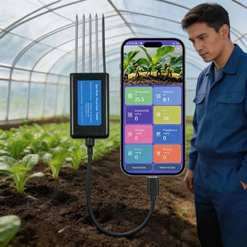 8 in 1 Soil Tester, Nitrogen, Phosphorus, Potassium Npk Tester, Ph, Moisture, Nutrient Conductivity, Ec Meter,High Accuracy Digital Sensitive,Soil Fertility Test - Image 4