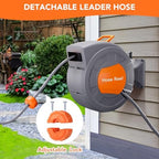 Retractable Garden Hose Reel 1/2 Inch x 72 ft, Wall Mounted Automatic Slow Rewind Water Hose Reel with 9-Function Sprayer Nozzle, Any Length Lock, 180° Swivel Bracket for Garden Watering Car Washing - Image 5