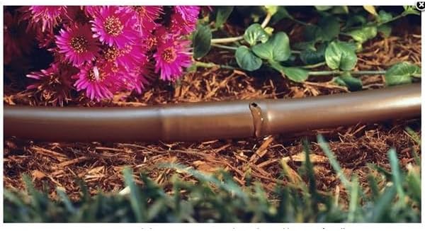 Rocky Mountain Goods Drip Hose Emitter Tubing 100 Foot 1/2” - Brown Seeping Drip Soaker Hose with Emitter Hole Every 18” - More Reliable and Consistent Watering - Saves 80% more Water - Image 3
