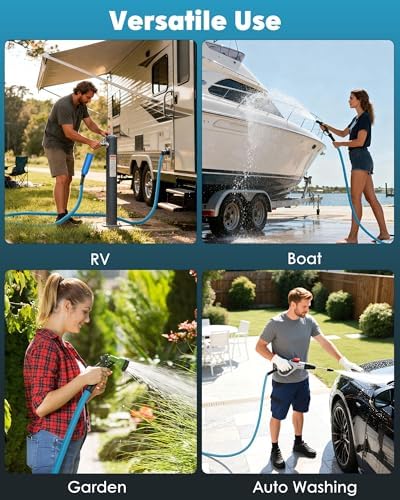 AAIN 75 FT RV Water Hose with Storage Bag, 5/8" Premium Lead‑Free Drinking Water Hose, Heavy Duty, No‑Kink Flexible Design, Ideal for RV, Camper, Truck, Garden – Blue - Image 7