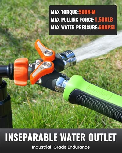 RAINPOINT Garden Hose Splitter, 2 Way Heavy Duty Water Hose Y Spigot Splitter with Shutoff Valves, 100% Metal Body Outdoor Faucet Splitter, 1.9" Extra Long Metal Handle, 3/4" GHT Thread (2, Orange) - Image 5