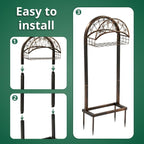 Heavy Duty Garden Hose Holder Stand with Basket, Freestanding Outdoor Organizer - Image 4