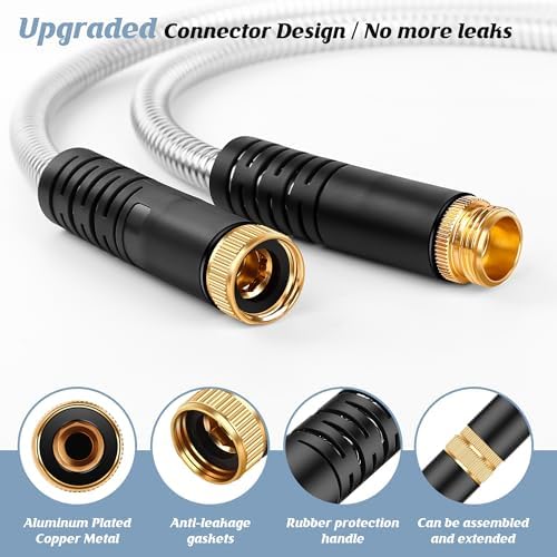 Garden Hose 100FT with 10-Function Nozzle, No-Kink Water Hose - Image 4