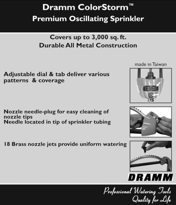 Dramm 15002 ColorStorm Premium Metal Brass Nozzle Jets, Orange Oscillating Sprinkler - Image 5