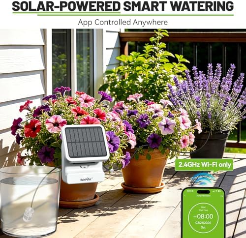 RAINPOINT Smart WiFi Solar Drip Irrigation System for Indoor&Outdoor Use,WiFi HUB Need,APP Control Auto Plant Waterer Device Kit Water Shortage Protection Push&Email Notification Water 10-20 Plants - Image 3