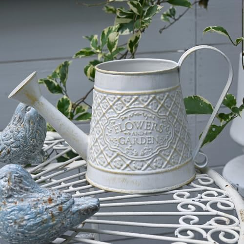 Cute Small Watering Can Indoor Plants Garden Metal Decorative Watering Cans for Outdoor Plants Bonsai Outdoor Garden Flower Decorative (White, 1.5L, 50.7 Oz) - Image 5