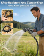 Garden Hose, 50FT Ultra Lightweight Water Hose with Spray Nozzle - Image 5
