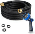25FT Garden Hose, Kink-Free Flexible PVC Garden Water Hose with 10-Mode Nozzle, Leak-Proof & Anti-Puncture, Lightweight 3/4 Inch Metal Fittings for Outdoor, Garden, Lawn, Car Washing, RV by Relxitl