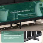 YITAHOME 48x18x30in Raised Garden Bed HDPE, Weather-Resistant Poly Lumber Planter Box with Legs & Storage Shelf, Elevated Garden Bed for Yard, Garden, Balcony - Black - Image 5