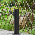 Stainless Steel Outdoor Column Garden Water Faucet with Hose Stand Balck by Unknown