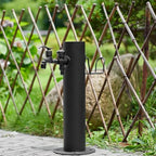 Stainless Steel Outdoor Column Garden Water Faucet with Hose Stand Balck by Unknown